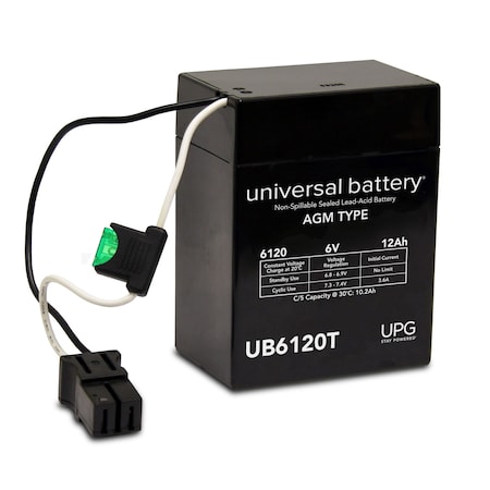 Upg Sealed Lead Acid Battery, 6 V, 12Ah, UB6120 Toy, Wire Lead wP2 Terminal, AGM Type D5737
